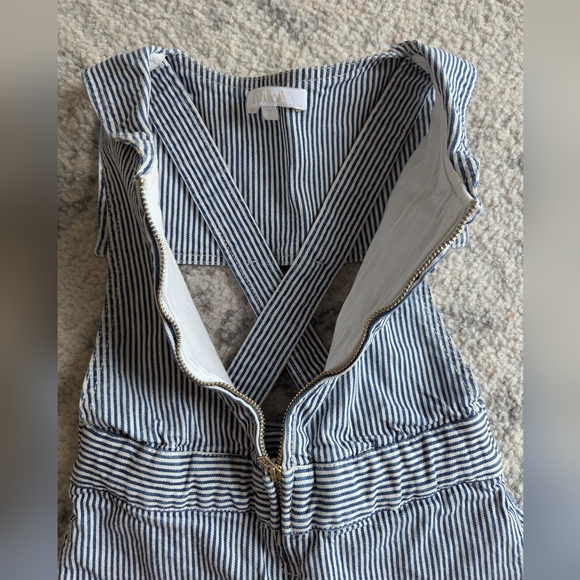 Chloé authentic toddler girl romper wide legged striped denim 2T - Picture 6 of 10